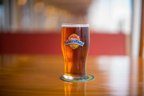 thirstyfrog red brew in a glass